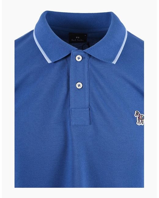 Paul Smith Blue Reg Fit Polo for men