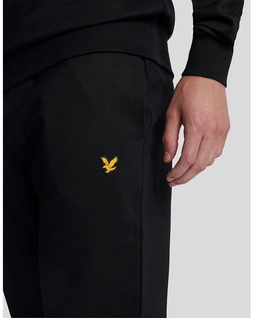 Lyle & Scott Black Eagle Logo Solid Patterned Slim Joggers for men