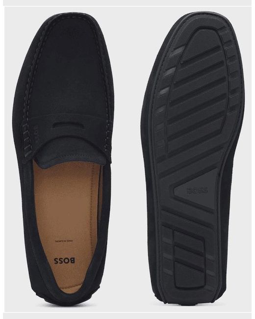 Boss Black Noel Moccasin Suede Loafers for men
