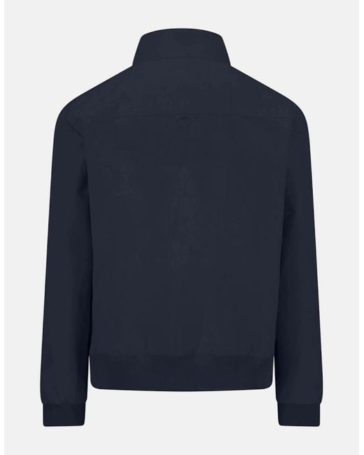 Fynch-Hatton Blue Stand Collar Harrington Jacket Dark for men