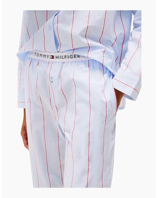 Tommy Hilfiger White Heritage Stripe Woven Poplin Pyjama Bottoms, Sweet