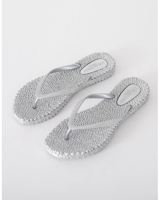 Ilse Jacobsen Gray Cheerful Glitter Flip Flops