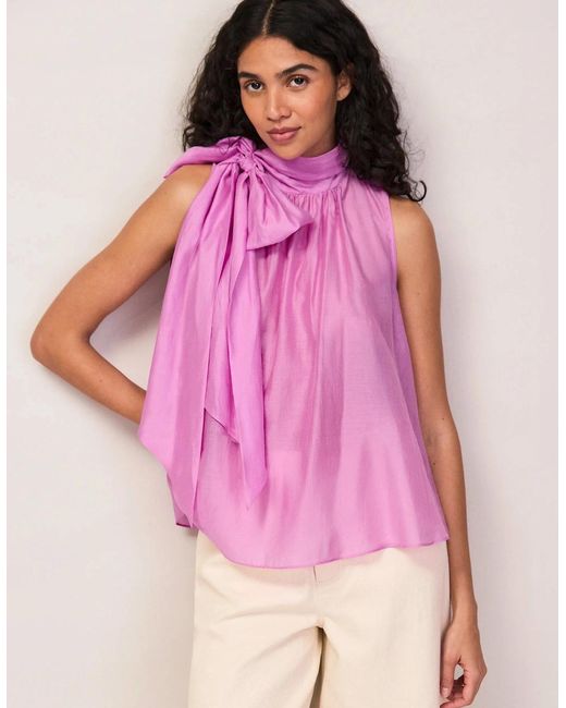 Ro&zo Pink Bow Detail Sleeveless Blouse