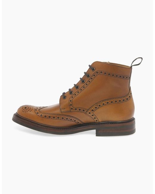 Loake Brown Bedale Lace Up Brogue Boots for men