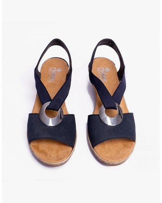 Rieker Blue 624H6-14 Heel Shoes