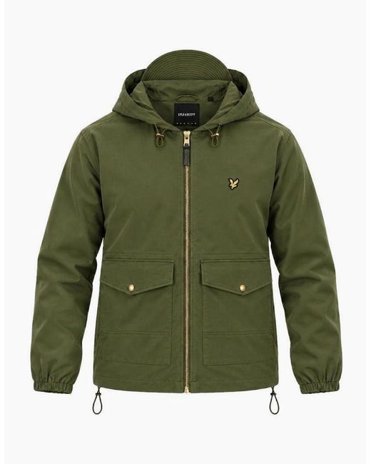 Lyle & Scott Green Lyle & Scott Waxed Hooded Utility Jacket True for men
