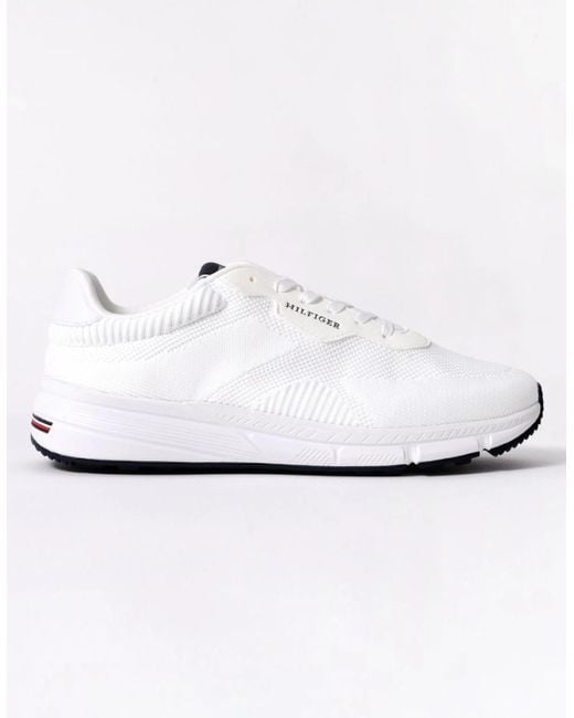 Tommy Hilfiger White Light Weight Knit Trainer for men