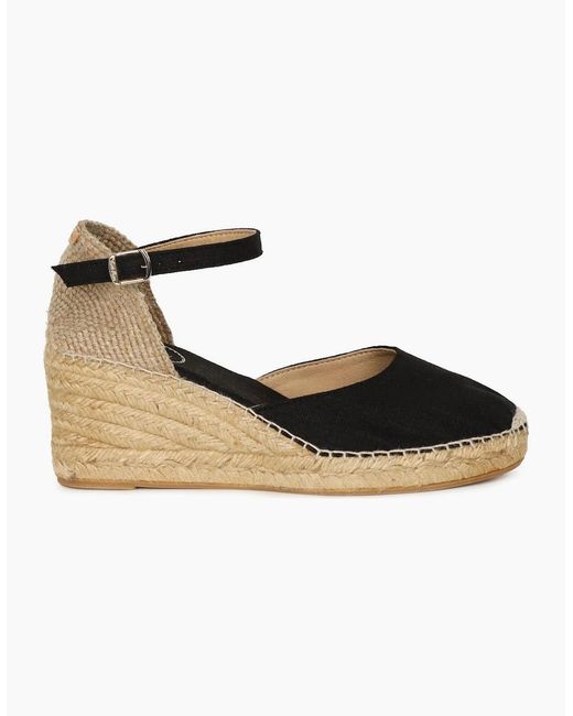 Toni Pons Black Caldes Wedge Heel Espadrille Sandals
