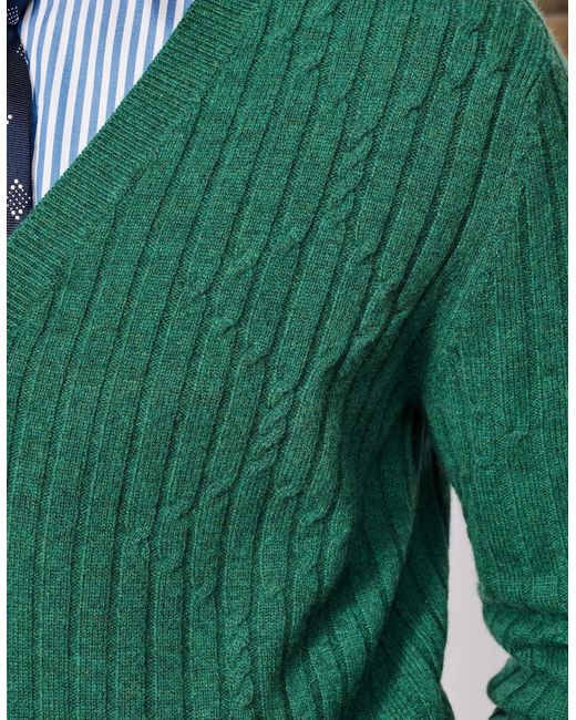 aubi Green Leonard Cable Cardigan for men