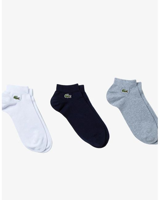 Lacoste Blue Pack Of 3 Pairs Of Low Sport Trainer Socks for men