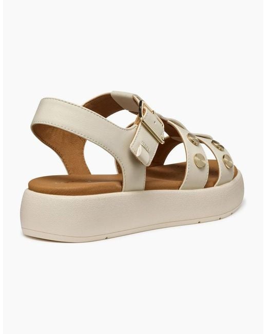 Geox White D Camalei Studded Sandals