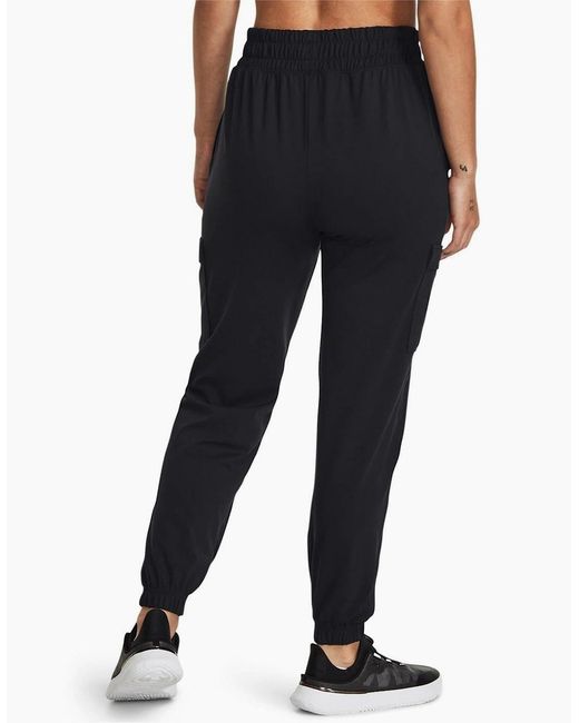 Under Armour Black Solid Patterned Cargo Joggers