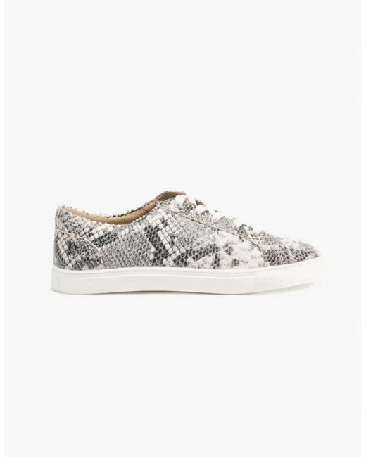 Hush Puppies White Tessa Leather Casual Trainers Python