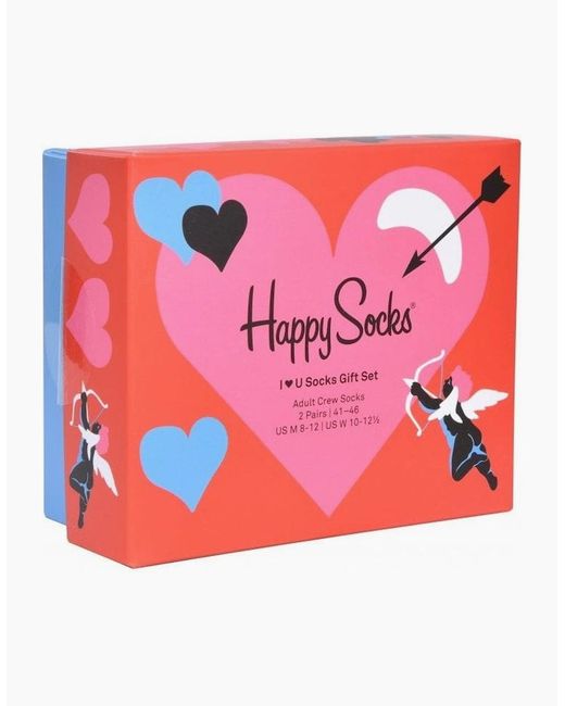 Happy Socks Red 2-Pack I Love You Socks Gift Box for men