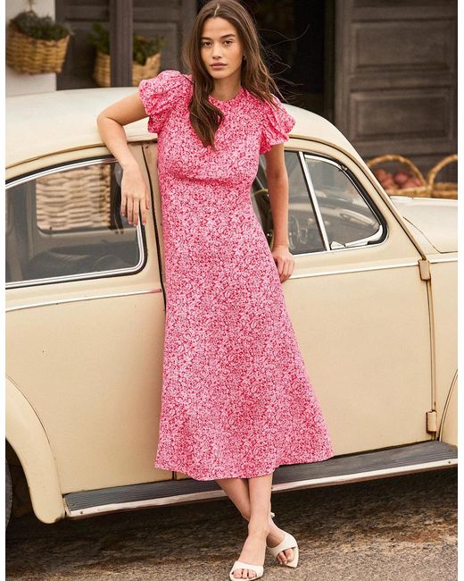 Ro&zo Pink Ditsy Floral Puff Sleeve Dress