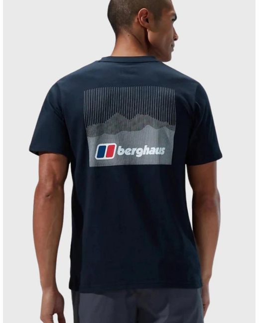 Berghaus Blue Calibration Line Graphic Cotton T Shirt for men