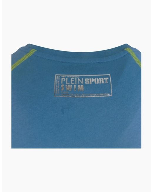 Philipp Plein Blue Plein Sport Performance Logo Light T-Shirt for men