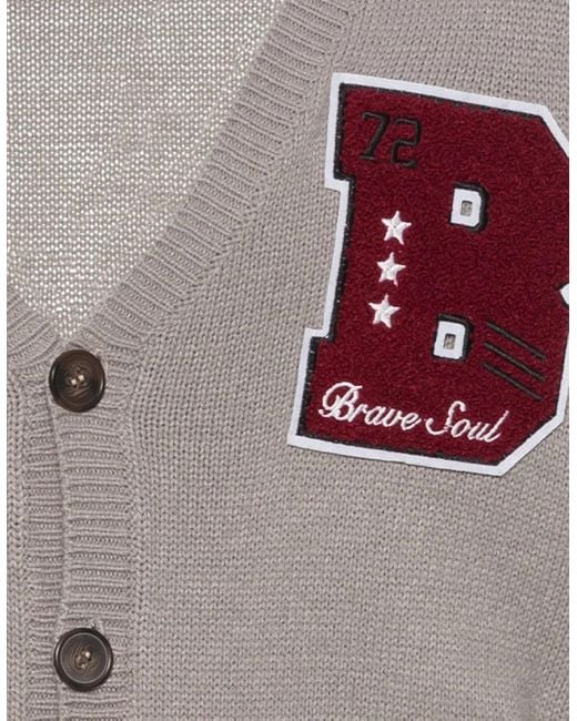 Brave Soul Gray Cardigan Long Sleeve Open Front Regular Knitted Warm Button Top