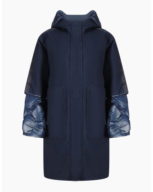Parajumpers Blue Joy Oversize Long Hooded Down Jacket
