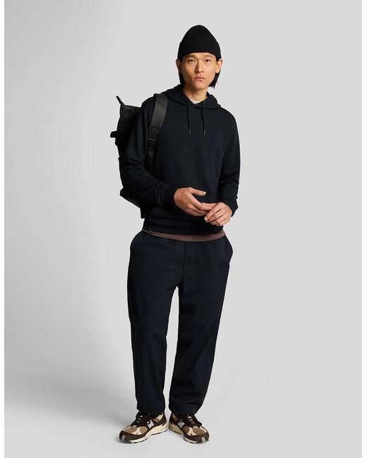 Lyle & Scott Black Superfine Cotton Loopback Hoodie for men