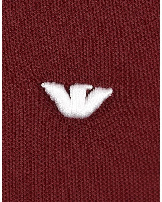 Emporio Armani Red Essential Tipped Polo Oxblood for men