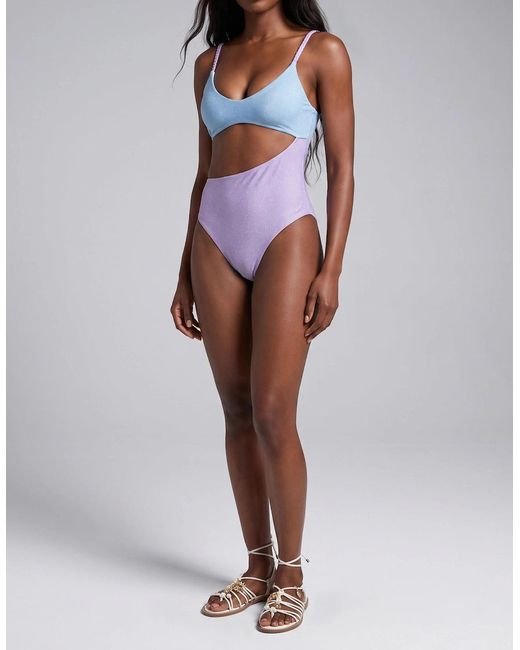 Oceanus Blue Luna Veil Sky & Lilac Swimsuit