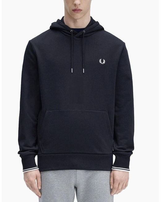 Fred Perry Blue Overhead Hooded Sweatshirt for men