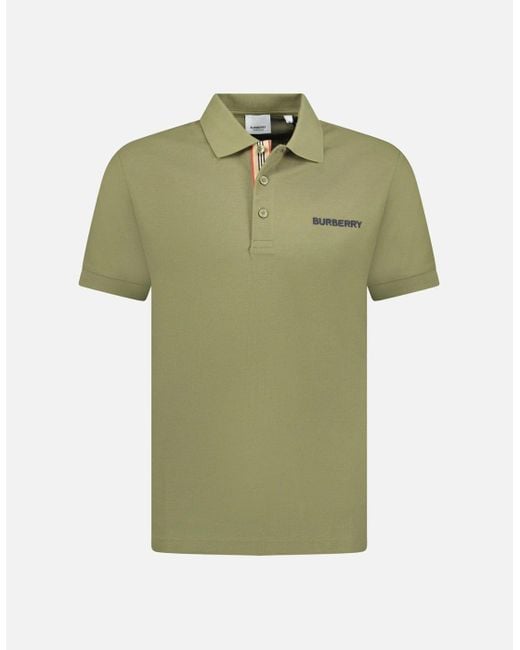 Burberry 'Hartford' Embroidery Logo Check Polo in Green for Men