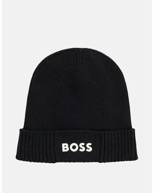 Boss Black Boss Asic-X Cotton Wool Beanie Dark
