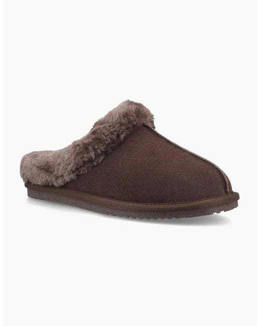 Hush Puppies Brown Amara Suede Chocolate Slippers