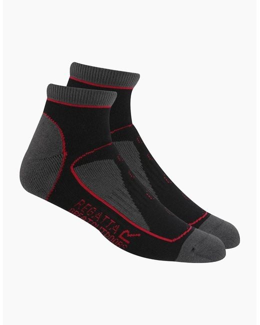 Regatta Black Ladies Samaris Trail Colour Block Ankle Socks (Pack Of 2)