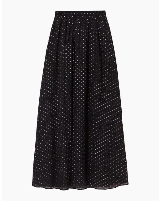 Ro&zo Black Foil Maxi Skirt