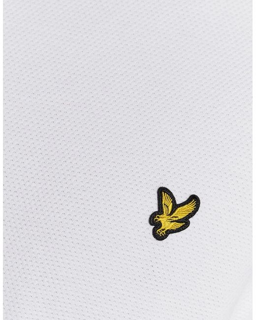 Lyle & Scott White Textured Jacquard T-Shirt for men