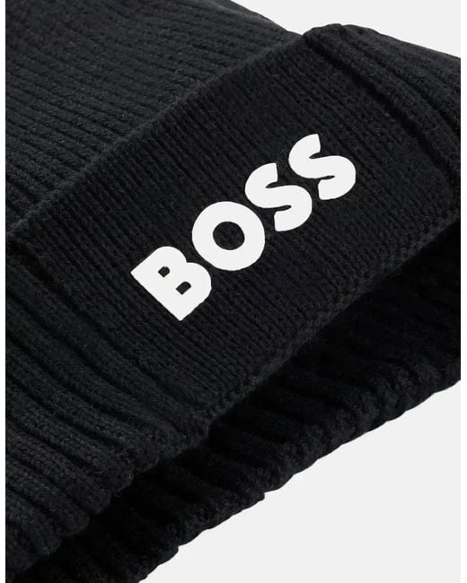Boss Black Boss Asic-X Cotton Wool Beanie Dark