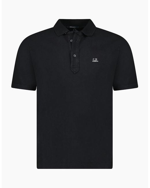 C P Company Black Short Sleeve Jersey 1020 Polo-Shirt for men