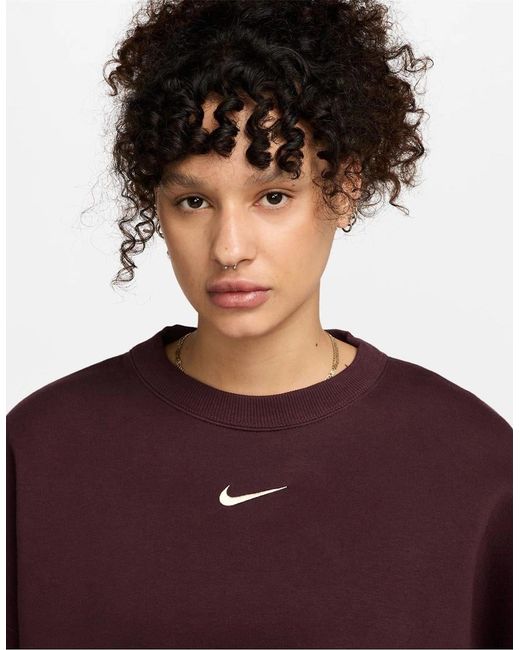 Nike Purple Sportswear Phoenix Fleece Over Oversized Crewneck Sweatshirt