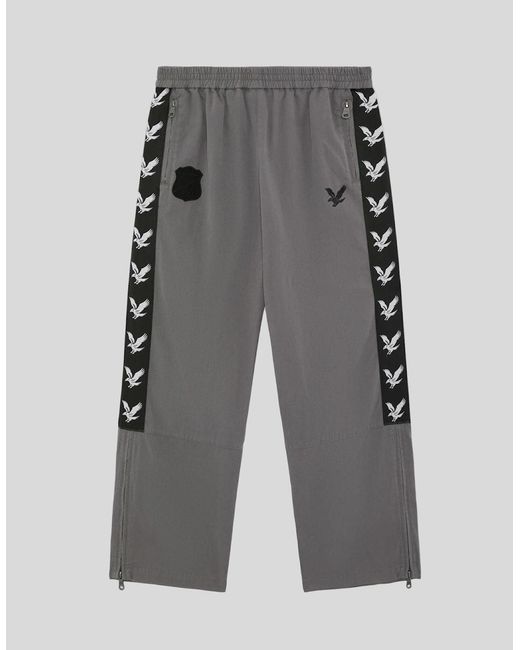 Lyle & Scott Gray Plaid Zipped Drill Pant for men