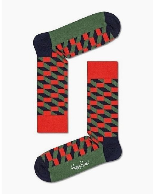 Happy Socks Red 2-Pack Snowman Socks Gift Box for men