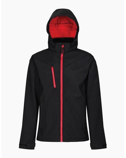 Regatta Black Venturer Hooded Soft Shell Jacket for men