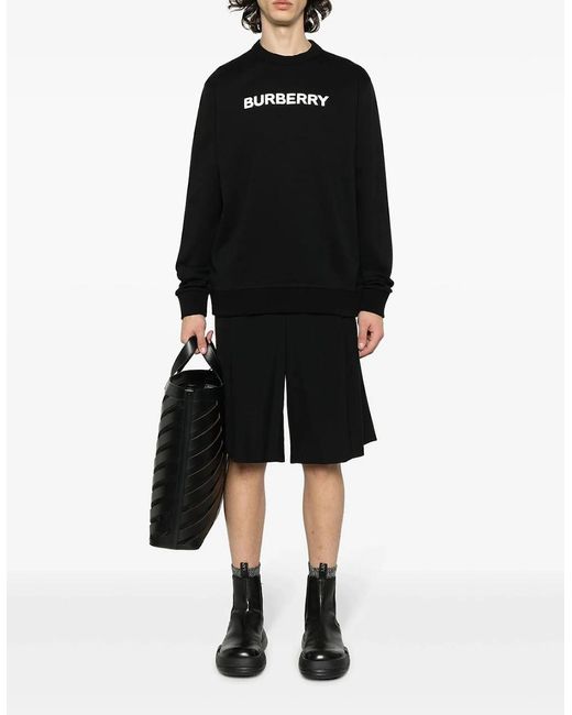 Burberry Black Cotton Logo Sweatshirt for men