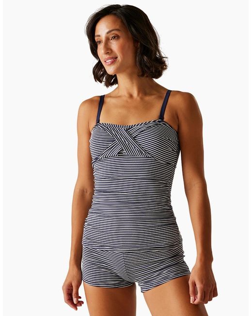 Regatta Blue Ladies Aceana Iii Seeksucker Tankini Top