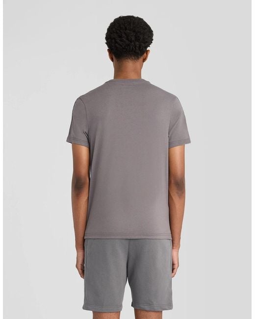Lyle & Scott Gray Sports Jacquard Tape T-Shirt for men