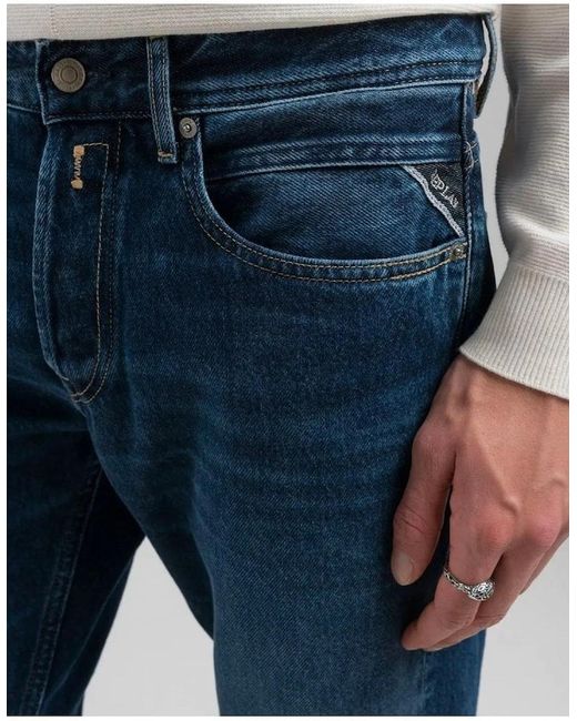 Replay Blue Grover Dark Wash Straight Fit Jean 007 for men