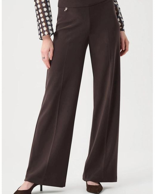 Joseph Ribkoff White Silky Knit Wide Leg Pull On Pants