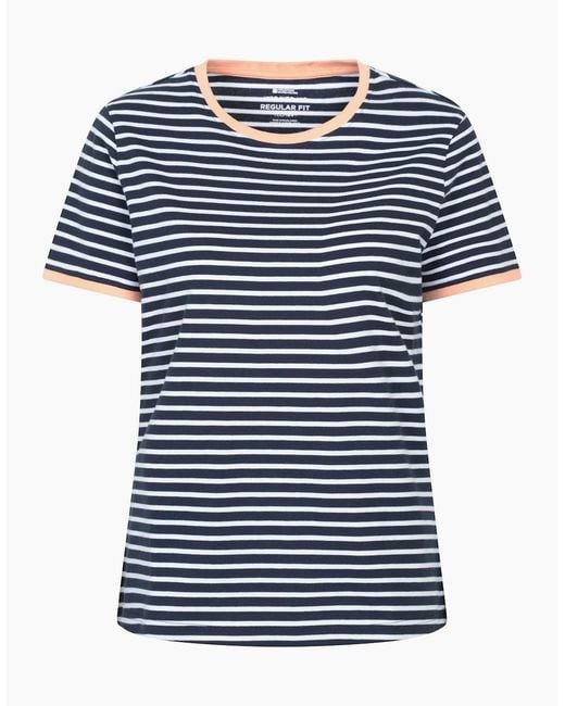 Mountain Warehouse Pink Ladies Contrast Striped Ribbed T-Shirt
