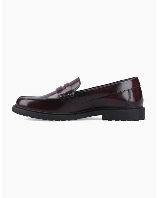 Hush Puppies Purple Verity Slip On Leather Plum Loafers