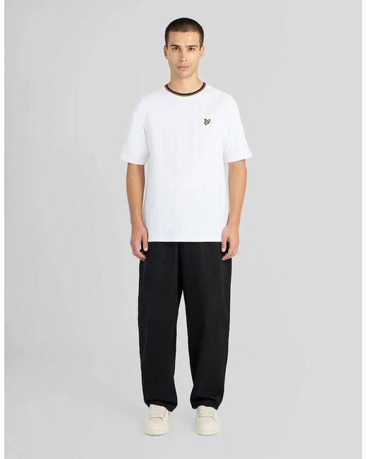 Lyle & Scott White Tipped Track T-Shirt for men