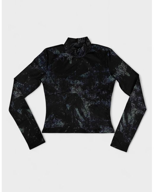 Off-White c/o Virgil Abloh Black Off All Over Print Sleek L/S Top