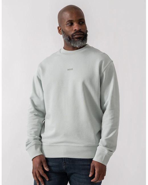 Boss Gray Boss Wesmallcrew Sweatshirt for men