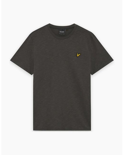 Lyle & Scott Black Lyle & Scott Fine Slub T-Shirt Gunmetal for men